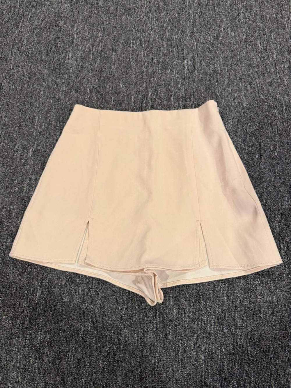 Zara Beige Mini Skort with Front Slits